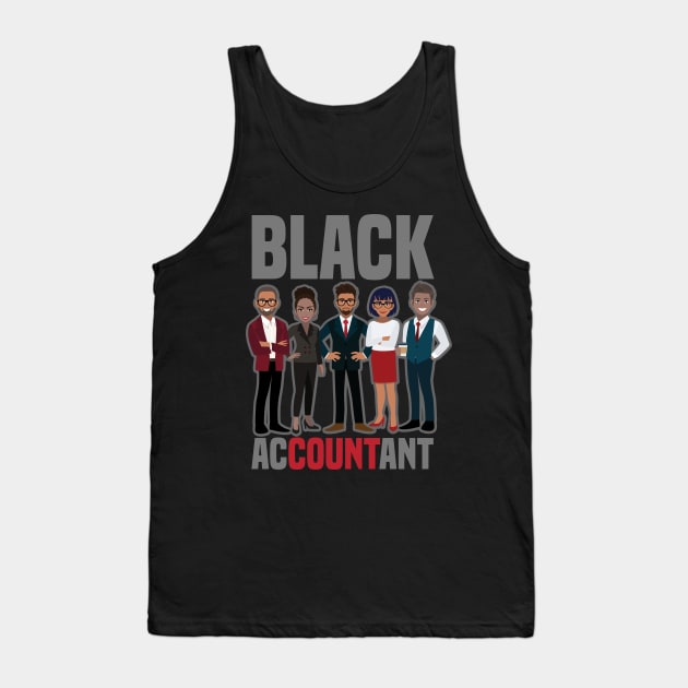 Black Accountant  Accounting tax season numbers Tank Top by Caskara